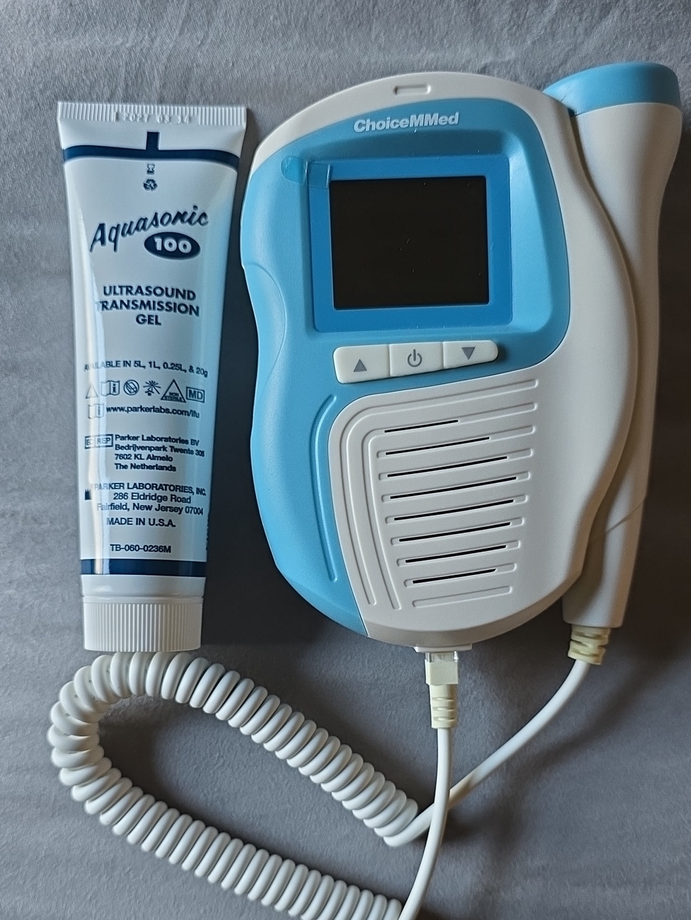 Blue Fetal Doppler with Aquasonic Gel
